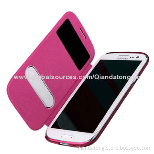 Mobile Phone Flip Case for Samsung Galaxy S3, Convenience of Double Window, Sliding to Answer